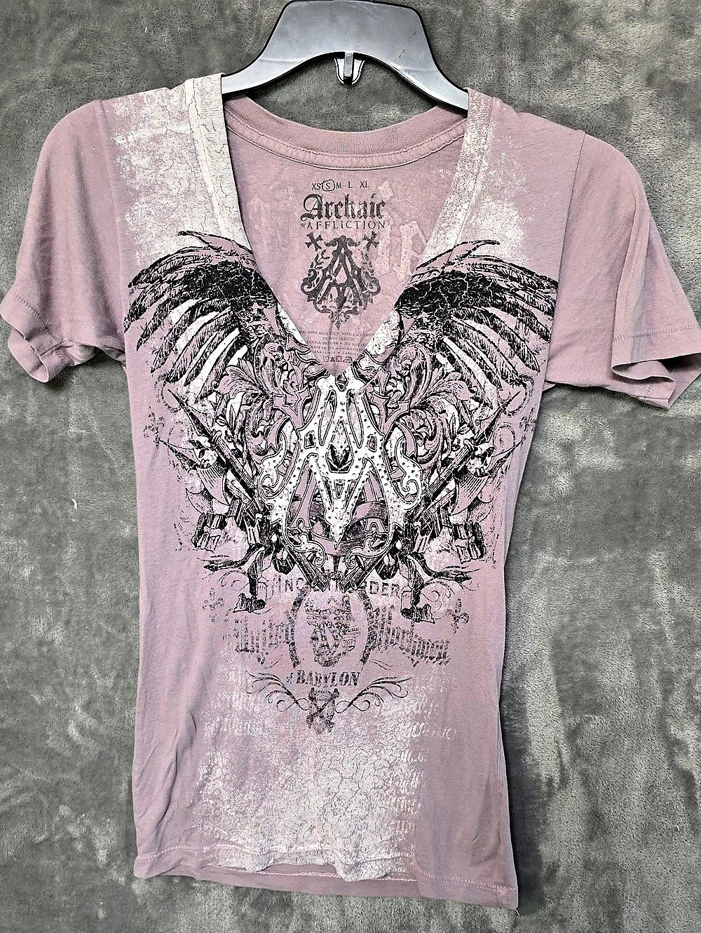 Affliction Reign of Babylon Graphic Short Sleeve Tee Size Small